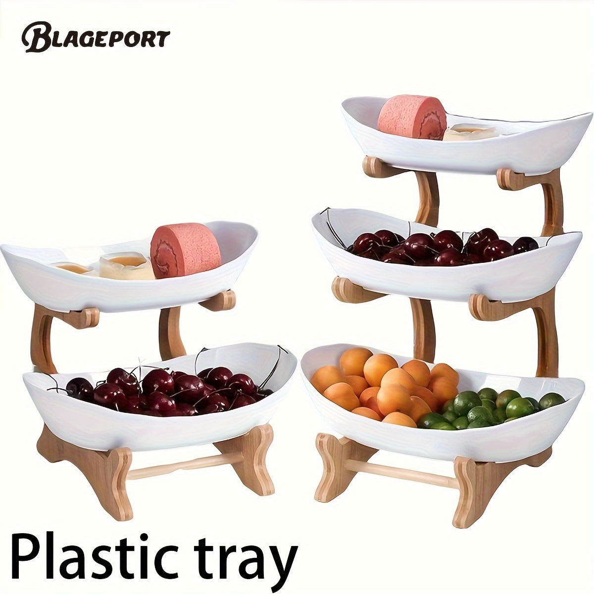 2PCS 2-tier/3-tier fruit bowl for kitchen counter