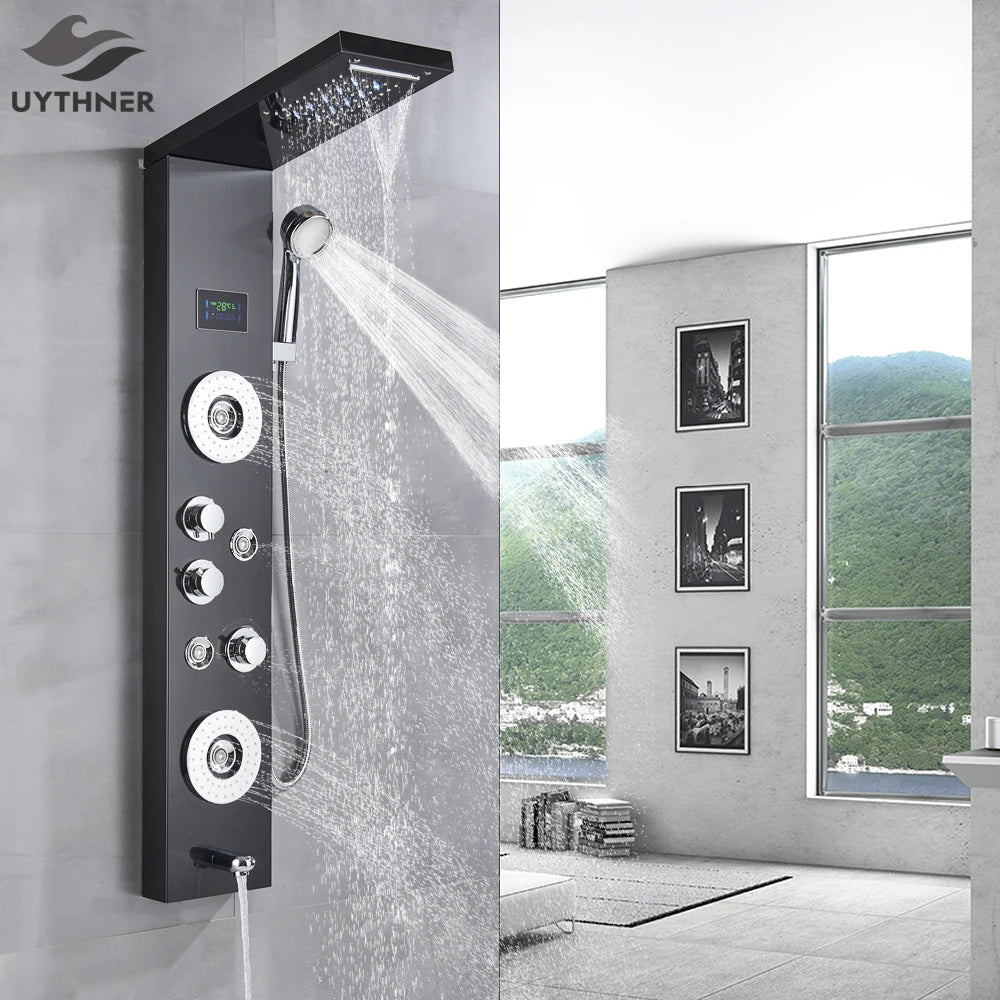 Bathroom Shower Faucet LED Shower Panel Column Bathtub Mixer Tap