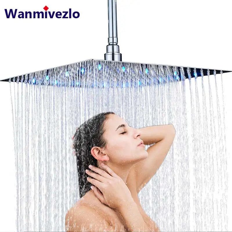 Chrome LED Light Bathroom Shower Head