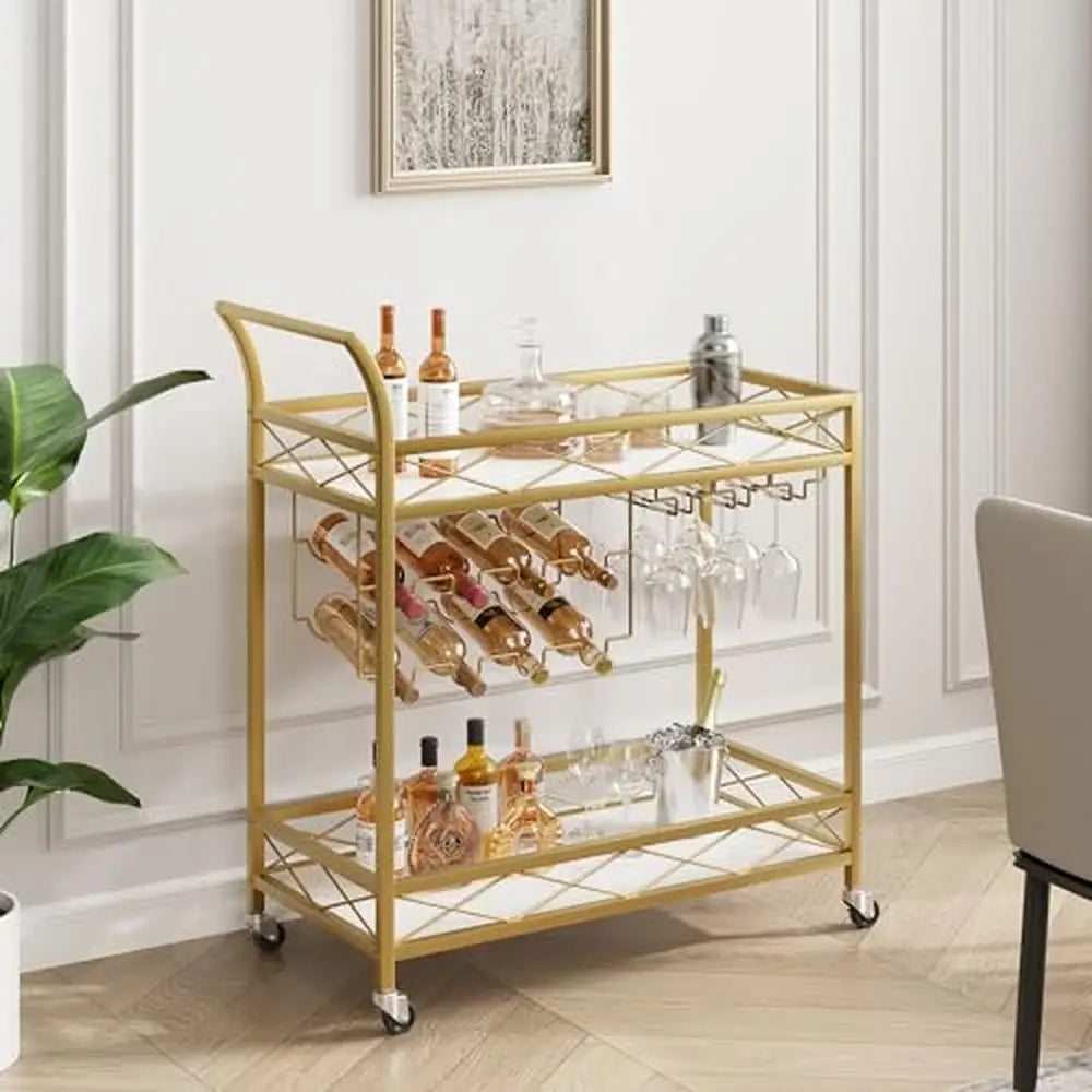 Gold 2 Tier Bar Cart