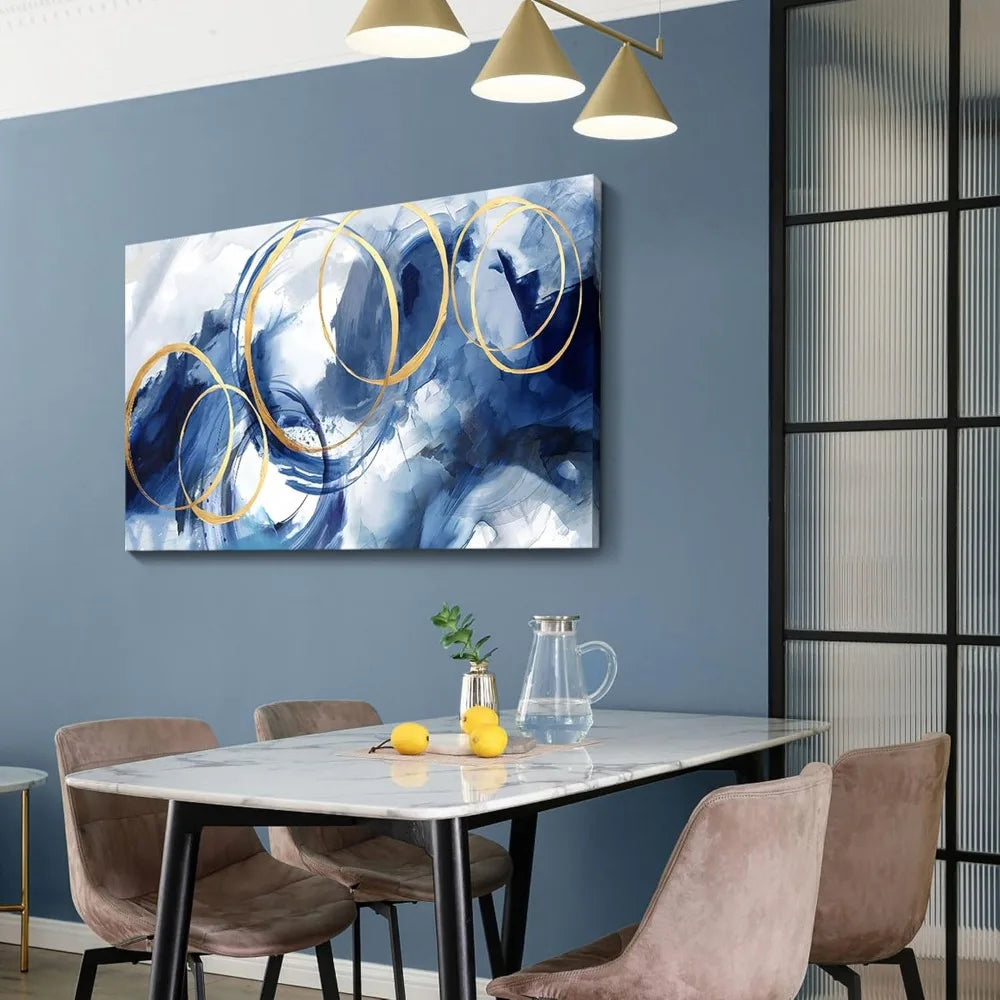 Blue Abstract Modern Art Wall Decorative Wall Living Room Giant Wall Canvas Office Painting