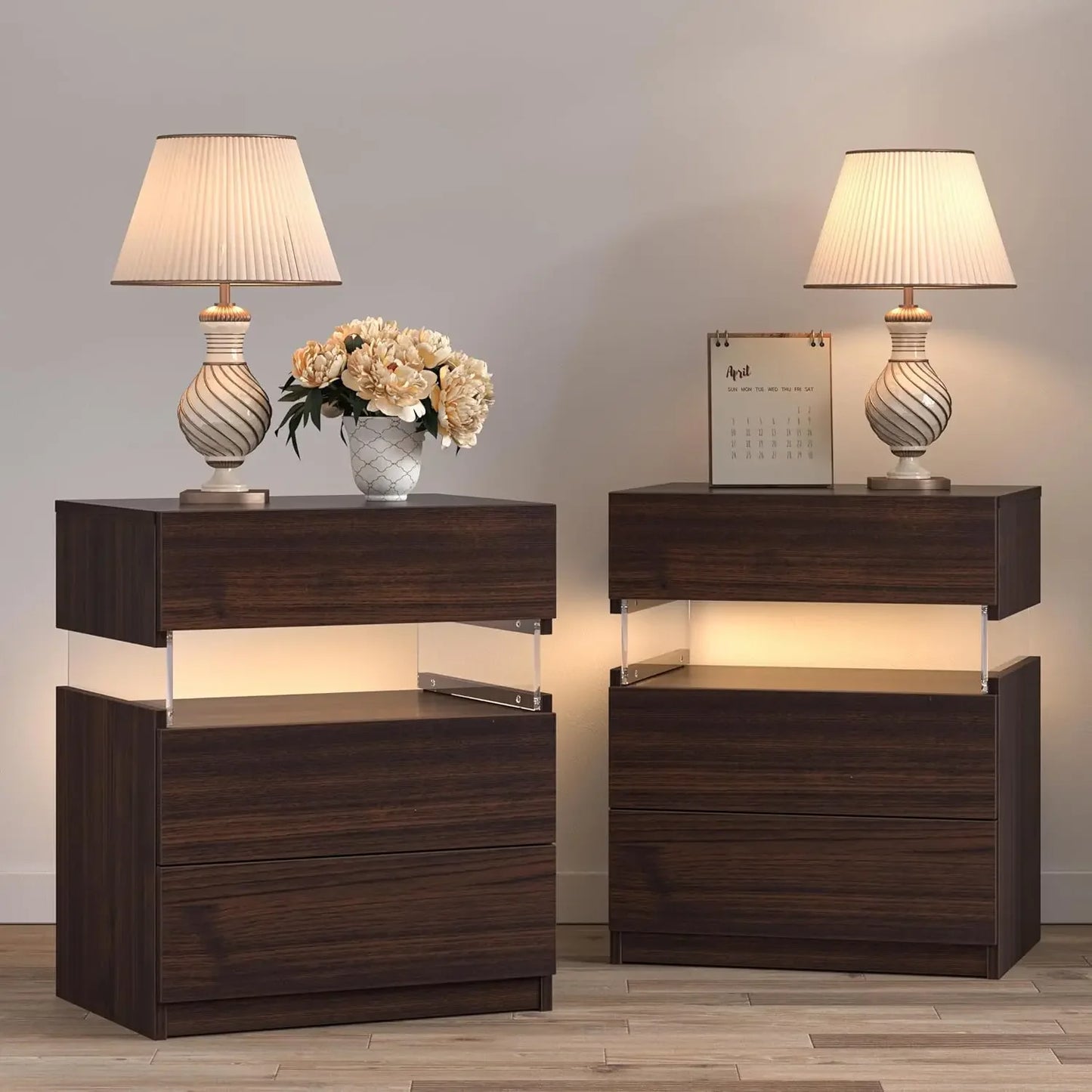 Nightstands Set of 2 LED