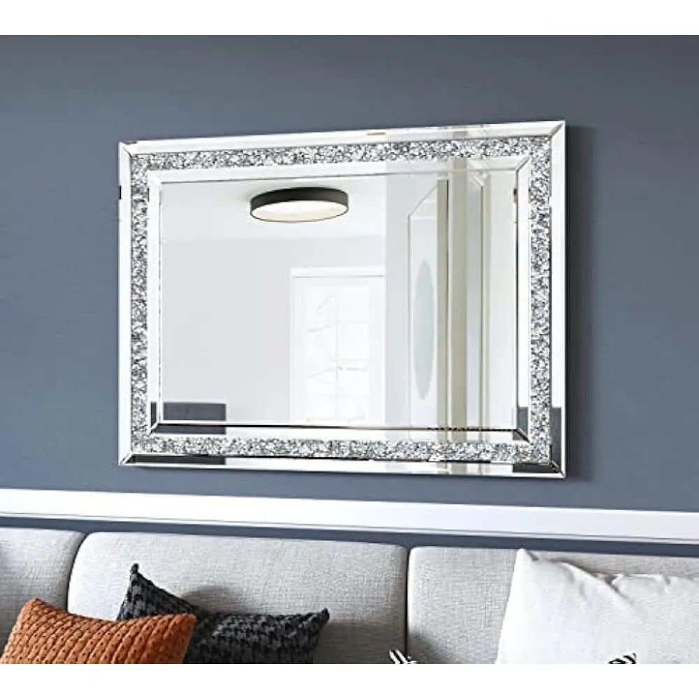 32 x 24 Inches Decorative Crystal Mirrors for Wall Decor