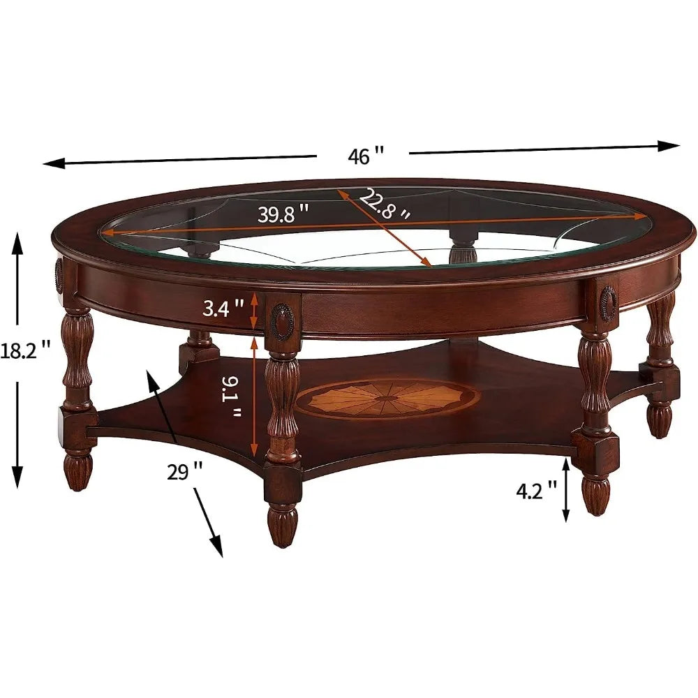 Solid Wood Oval with Tempered Glass Top