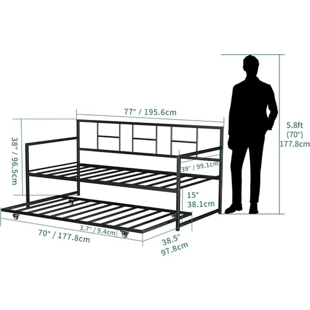 Bed Bases with pull-out rests, steel plate supports, height-adjustable beds, multifunctional furniture Bed Bases