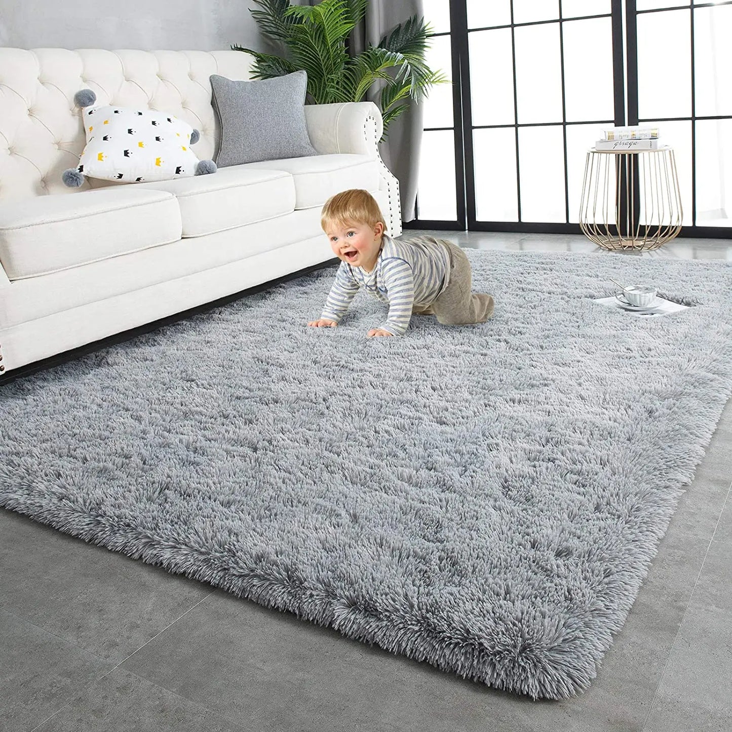 Plush Carpets Fluffy Ultra Soft Indoor Rug