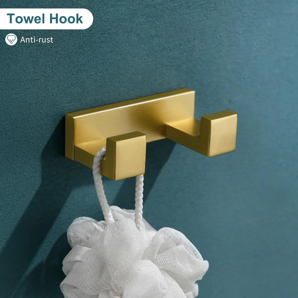 Modern Gold  Bar  Towel Holder Set