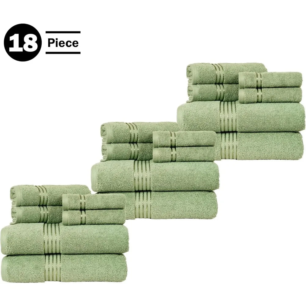 6 Hand Towels Towel 18PC Towel Set