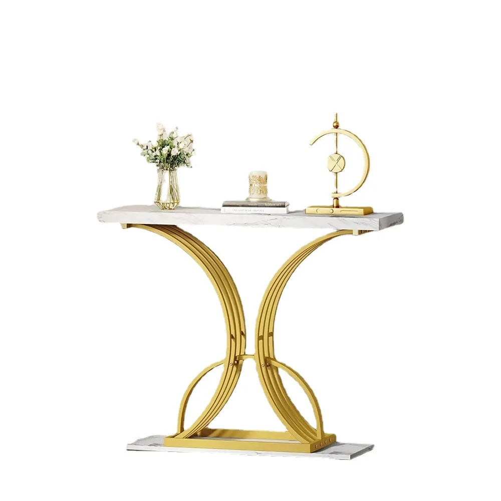 40in Gold Narrow Console Table