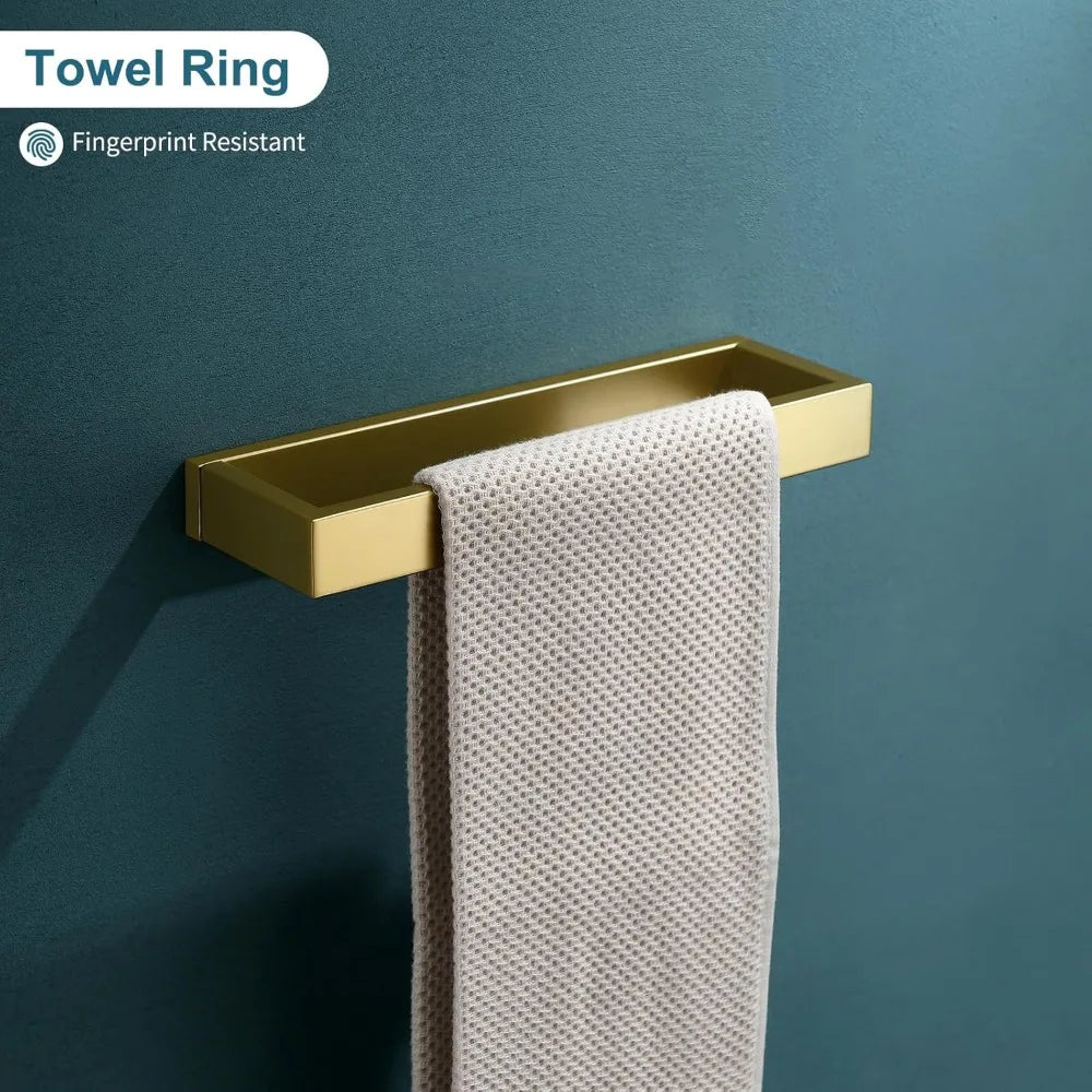 Modern Gold  Bar  Towel Holder Set