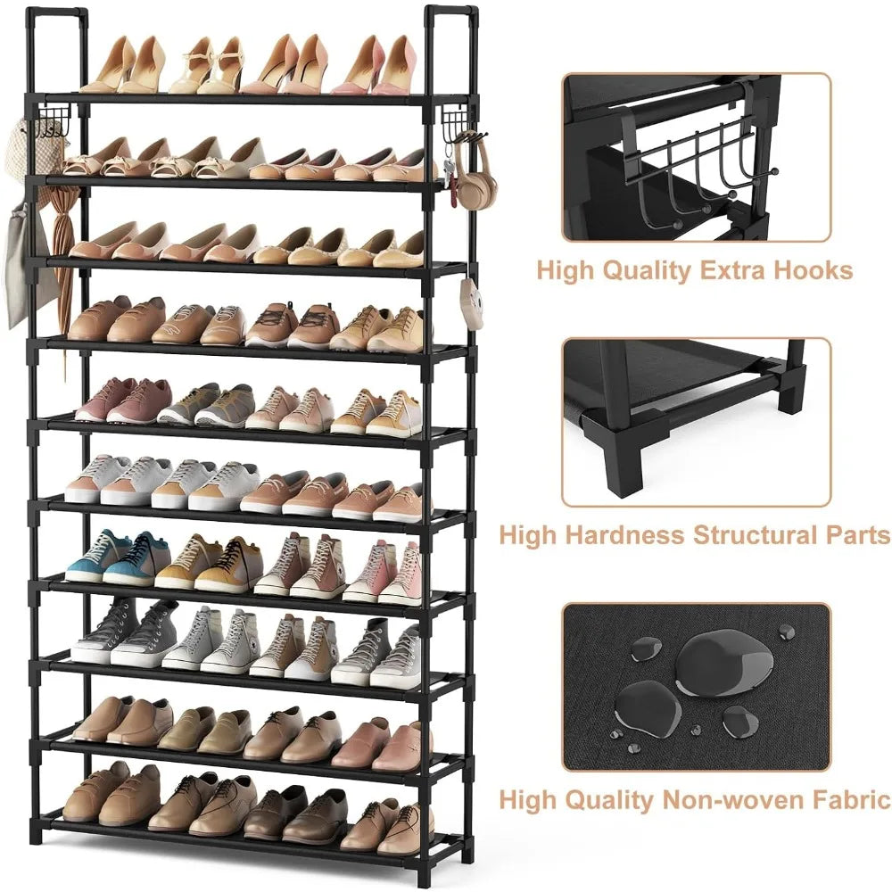 10 Tiers Shoe Rack Tall Large Capacity 50 Pairs