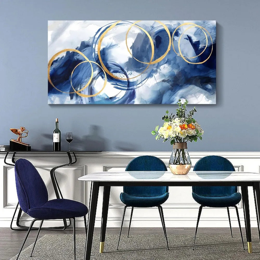 Blue Abstract Modern Art Wall Decorative Wall Living Room Giant Wall Canvas Office Painting