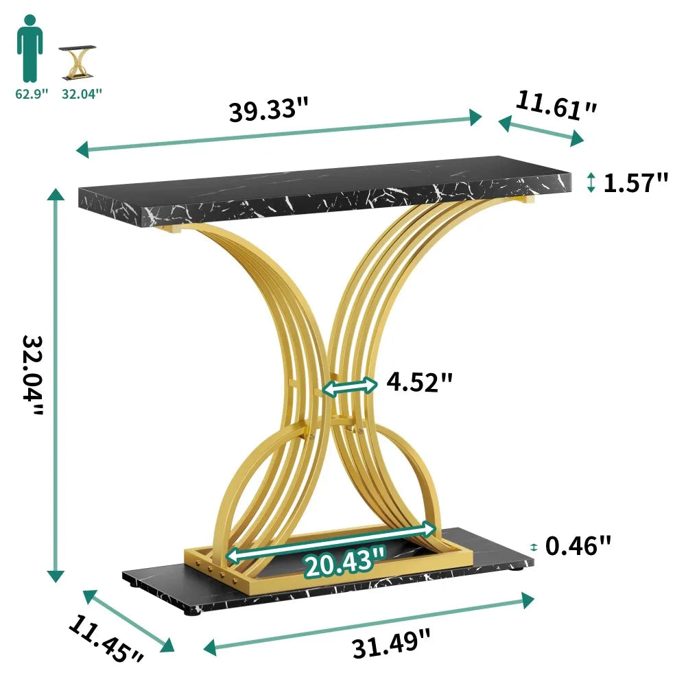 Black Marble Tables Modern Narrow Side Tables