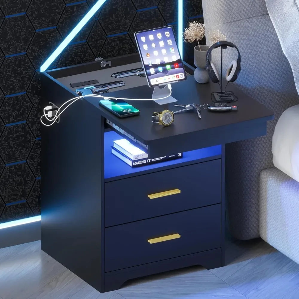 Mobile Nightstand With Gun Compartment