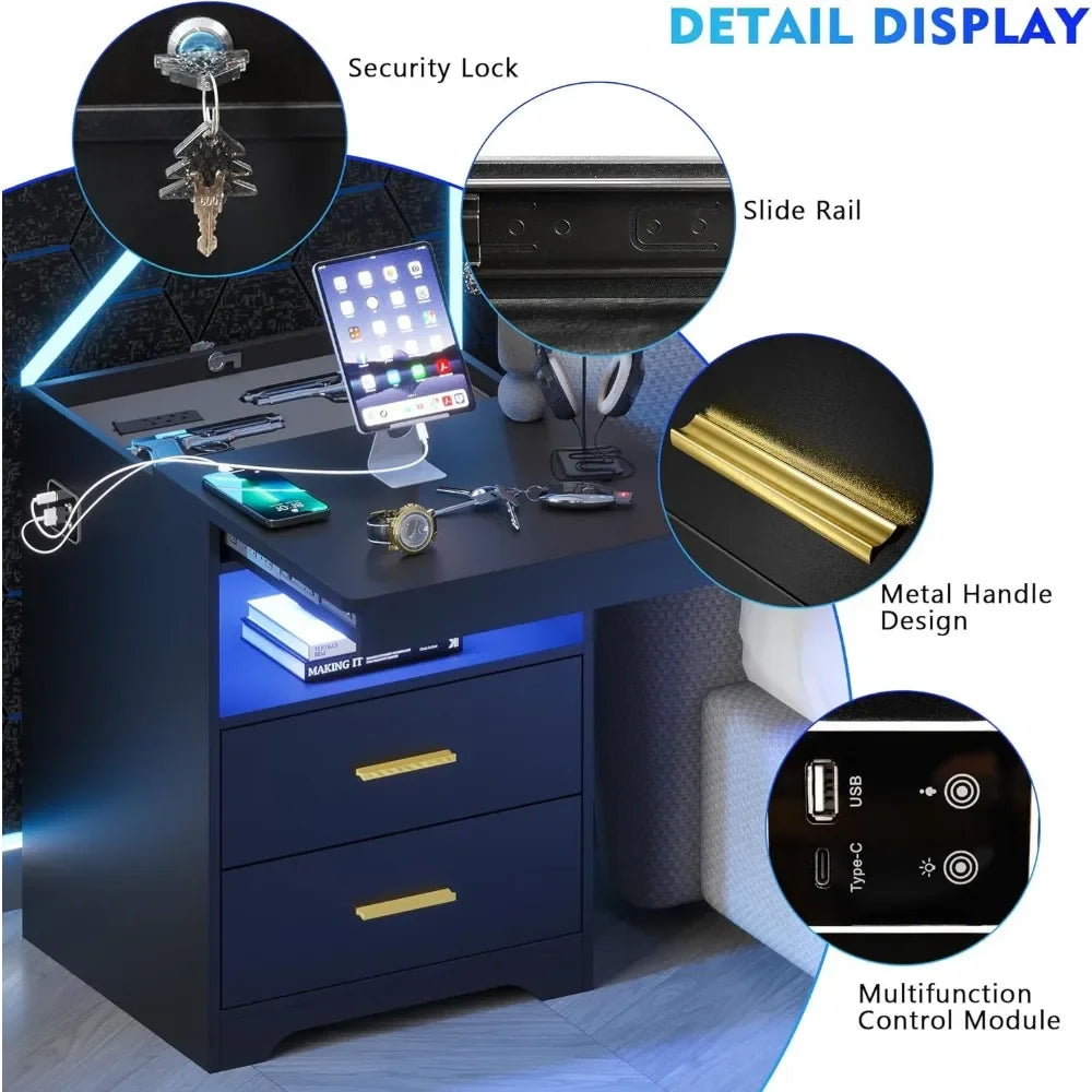 Mobile Nightstand With Gun Compartment