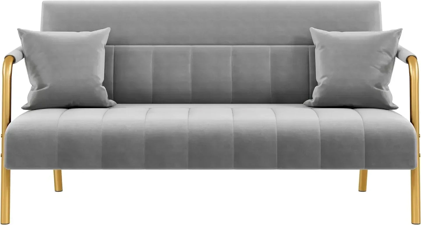 56.5" W Modern Loveseat 2 Seater Sofa- Studio Pink