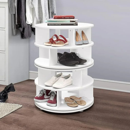 16 Pair Shoe Rack Storage Organizer, White Shoes Rack