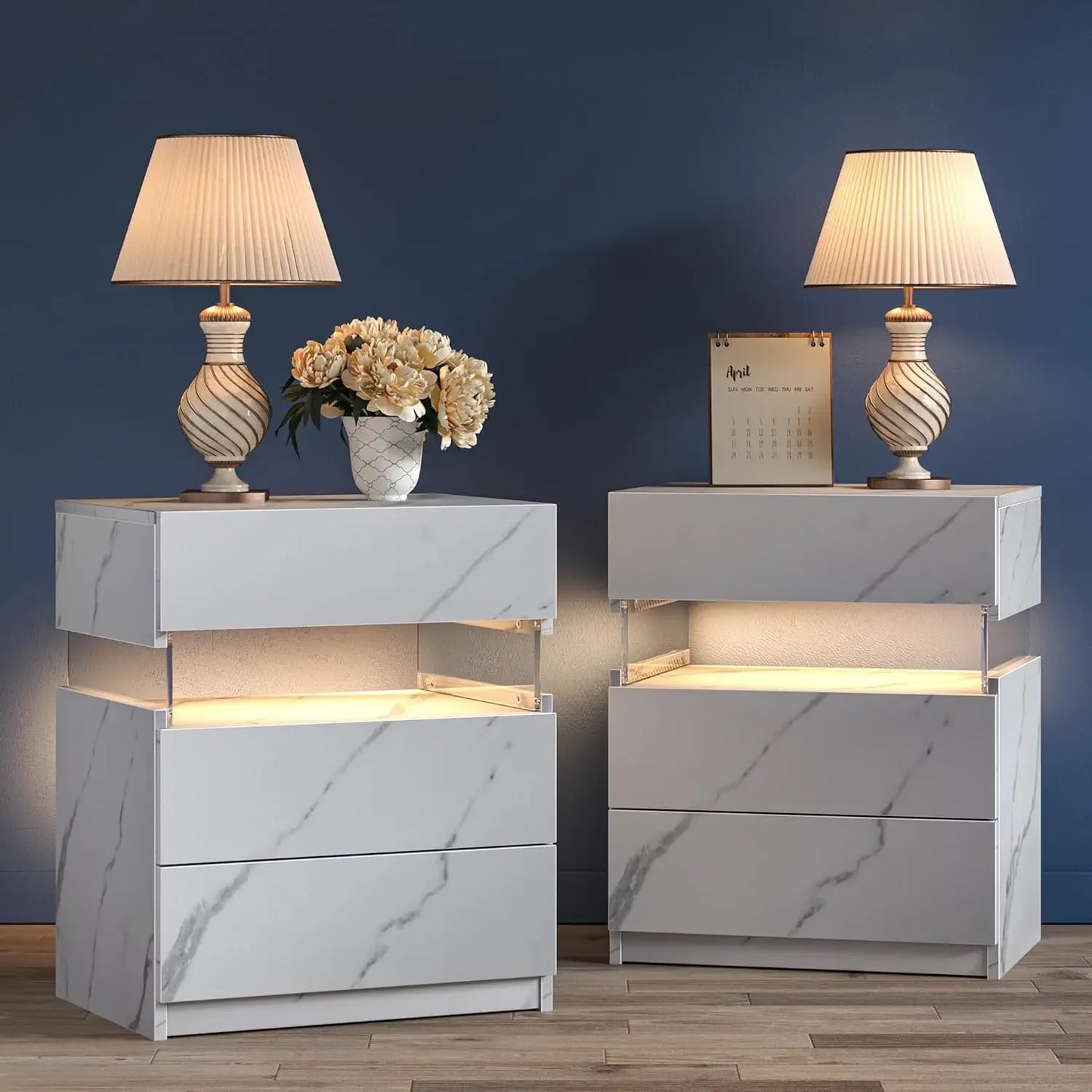 Nightstands Set of 2 LED