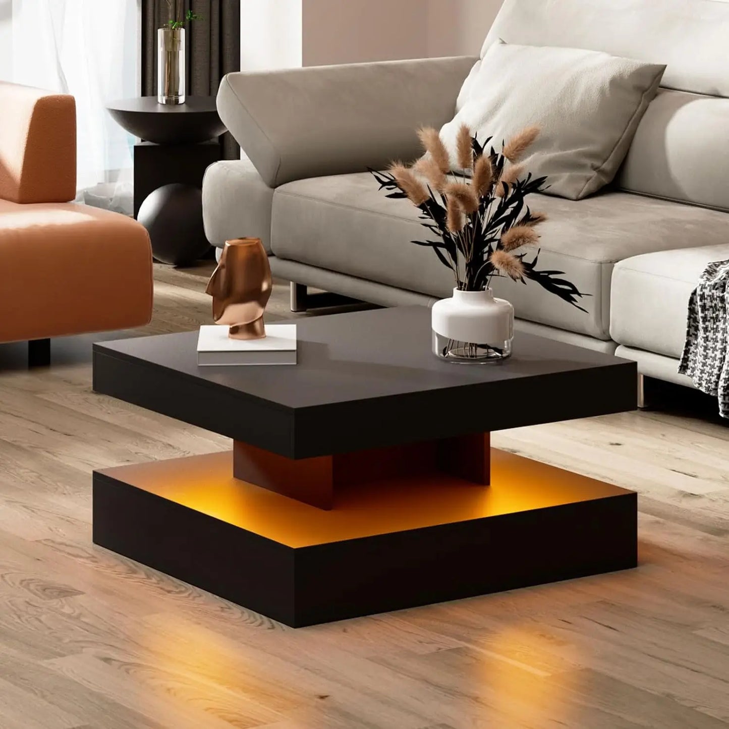 Black LED Coffee Table