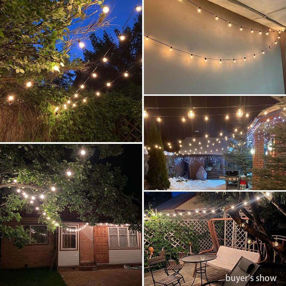 G40 LED String Light 150Ft Outdoor Garland Light IP45 Waterproof Fairy String