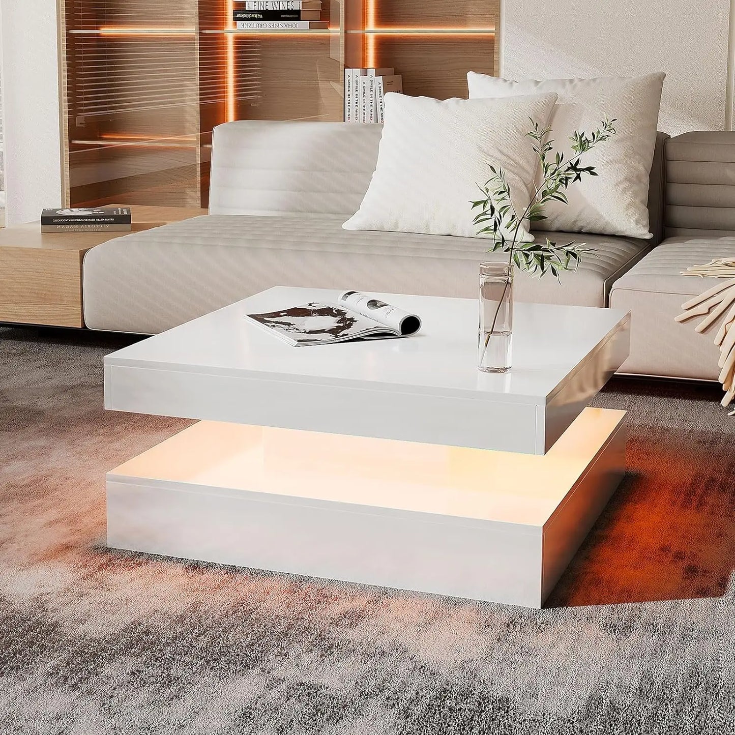 Black LED Coffee Table