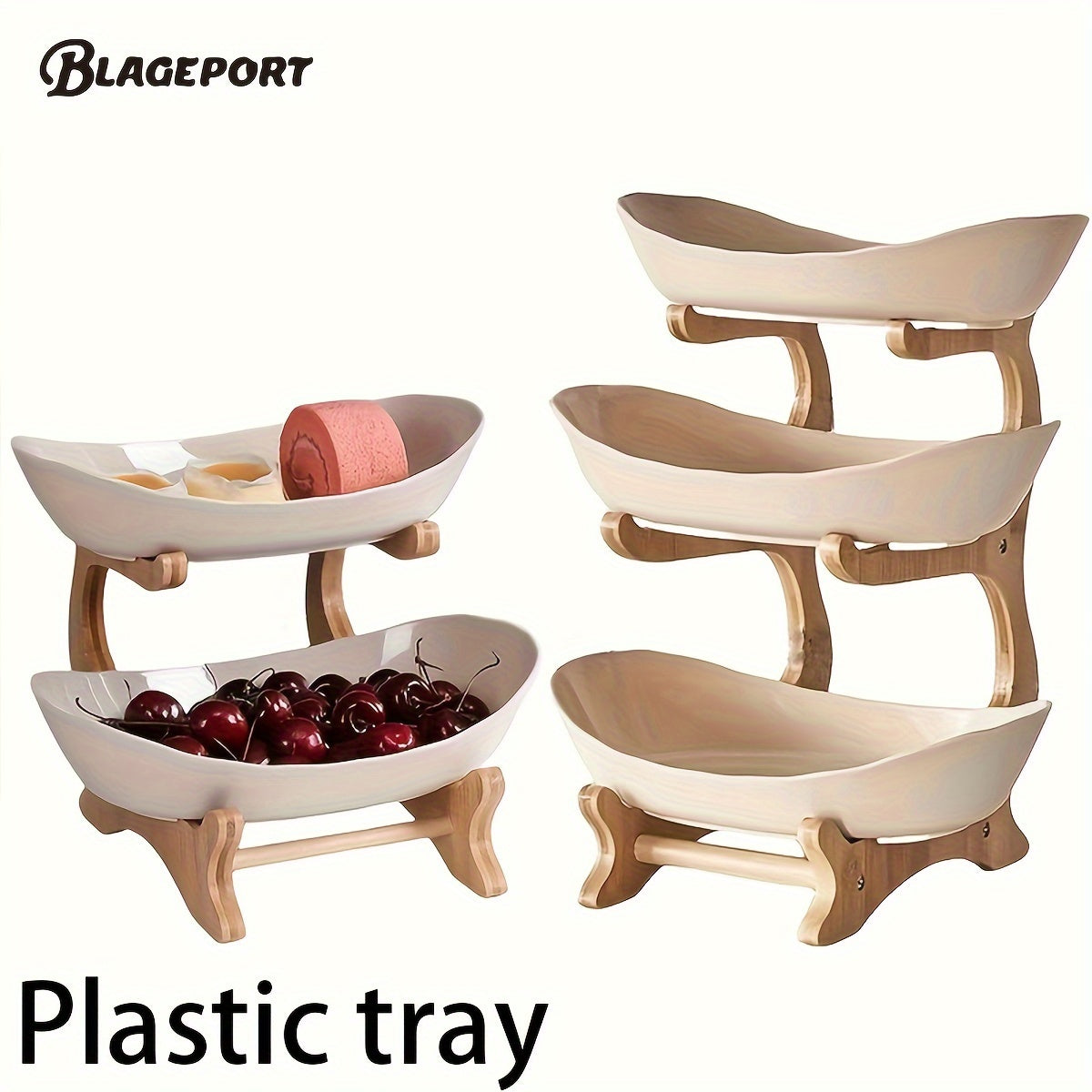 2PCS 2-tier/3-tier fruit bowl for kitchen counter